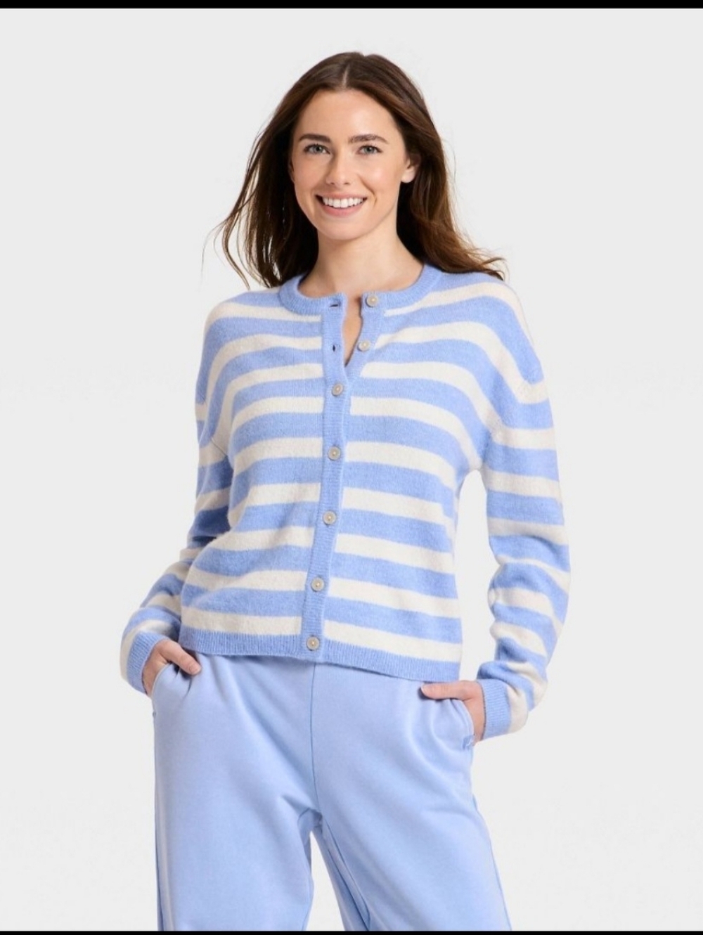 Women's Button-Up Cardigan Sweater- JoyLab Neon Pink